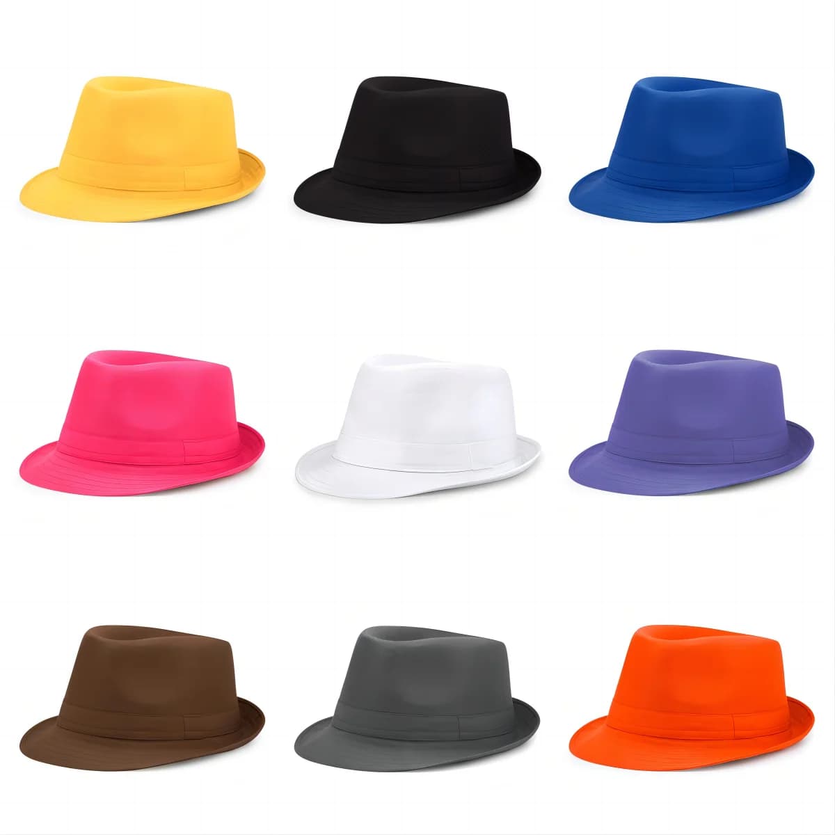 Summer Solid Bright Color Sun Hat British Jazz Hat Top Hat Men's Top Hat Winter Middle-aged and Elderly Jazz Warm Hat Fedora Hat
