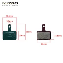 TEKTRO E10.11 MTB/Road Disc Brake Pads Resin-Metal 2mm Universal, Compatible with Shimano M355/M395/495 & Tektro HD-M520/E350