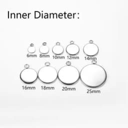 20pcs 6-25 mm Stainless Steel Round Pendant Blank Cabochon Base Setting Tray Bezel For DIY Jewelry Making Supplies Wholesale