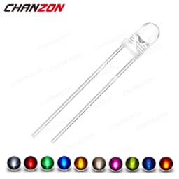 100pcs 3mm LED Diode Kit Ultra Bright Warm White Red Green Blue UV Purple Yellow Orange Pink 2V 3V F3 3 mm Emitting Assorted Set