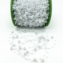 2 Yards 8+3mm Christmas Decoration Fishing Line Artificial Pearls Beads Chain Garland Flowers Wedding Party #SBT