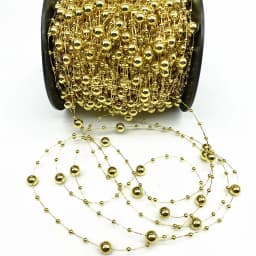 2 Yards 8+3mm Christmas Decoration Fishing Line Artificial Pearls Beads Chain Garland Flowers Wedding Party #SBT