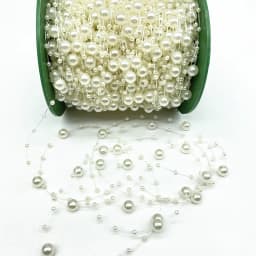 2 Yards 8+3mm Christmas Decoration Fishing Line Artificial Pearls Beads Chain Garland Flowers Wedding Party #SBT
