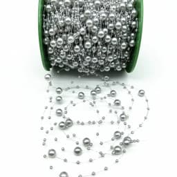 2 Yards 8+3mm Christmas Decoration Fishing Line Artificial Pearls Beads Chain Garland Flowers Wedding Party #SBT