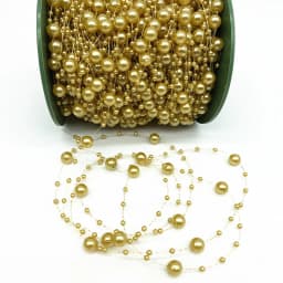 2 Yards 8+3mm Christmas Decoration Fishing Line Artificial Pearls Beads Chain Garland Flowers Wedding Party #SBT