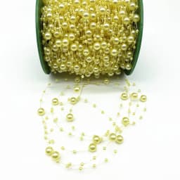 2 Yards 8+3mm Christmas Decoration Fishing Line Artificial Pearls Beads Chain Garland Flowers Wedding Party #SBT