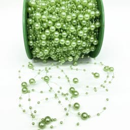 2 Yards 8+3mm Christmas Decoration Fishing Line Artificial Pearls Beads Chain Garland Flowers Wedding Party #SBT