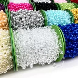 2 Yards 8+3mm Christmas Decoration Fishing Line Artificial Pearls Beads Chain Garland Flowers Wedding Party #SBT