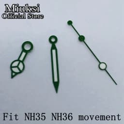 Miuksi watch hands green luminous hands fit NH35 NH36 3135 ETA2836 2824 Miyota8205 8215 821A Mingzhu DG2813 3804 PT5000 movement
