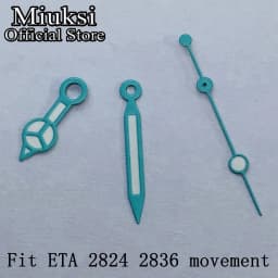 Miuksi watch hands green luminous hands fit NH35 NH36 3135 ETA2836 2824 Miyota8205 8215 821A Mingzhu DG2813 3804 PT5000 movement