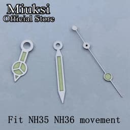 Miuksi watch hands green luminous hands fit NH35 NH36 3135 ETA2836 2824 Miyota8205 8215 821A Mingzhu DG2813 3804 PT5000 movement