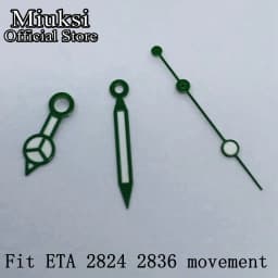 Miuksi watch hands green luminous hands fit NH35 NH36 3135 ETA2836 2824 Miyota8205 8215 821A Mingzhu DG2813 3804 PT5000 movement