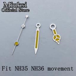 Miuksi watch hands green luminous hands fit NH35 NH36 3135 ETA2836 2824 Miyota8205 8215 821A Mingzhu DG2813 3804 PT5000 movement