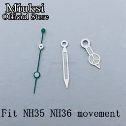 Miuksi watch hands green luminous hands fit NH35 NH36 3135 ETA2836 2824 Miyota8205 8215 821A Mingzhu DG2813 3804 PT5000 movement