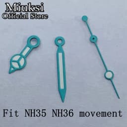 Miuksi watch hands green luminous hands fit NH35 NH36 3135 ETA2836 2824 Miyota8205 8215 821A Mingzhu DG2813 3804 PT5000 movement