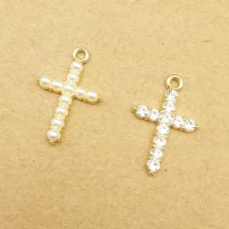 10pcs Pearl Crystal Cross Charm for Jewelry Making Necklace Bracelet Earring Pendant Diy Accessories Zinc Alloy