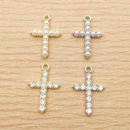 10pcs Pearl Crystal Cross Charm for Jewelry Making Necklace Bracelet Earring Pendant Diy Accessories Zinc Alloy