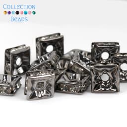 Gold Color Silver Color Square Rhinestone Rondelles Crystal Spacer Beads For Jewelry Making DIY Bracelet Necklace Accessories