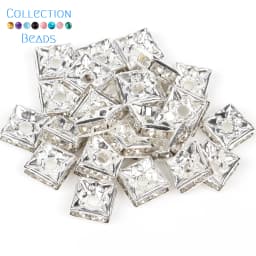 Gold Color Silver Color Square Rhinestone Rondelles Crystal Spacer Beads For Jewelry Making DIY Bracelet Necklace Accessories