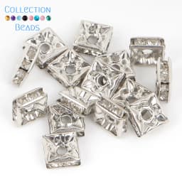 Gold Color Silver Color Square Rhinestone Rondelles Crystal Spacer Beads For Jewelry Making DIY Bracelet Necklace Accessories