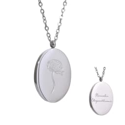 Yhpup 316 Stainless Steel 12 Month Birth Flower Floral Pendant Necklace Mother Sister Giff PVD Collar Golden Necklace Waterproof