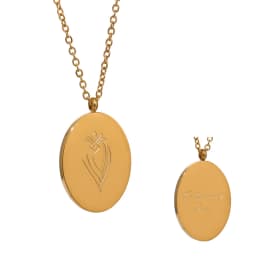 Yhpup 316 Stainless Steel 12 Month Birth Flower Floral Pendant Necklace Mother Sister Giff PVD Collar Golden Necklace Waterproof
