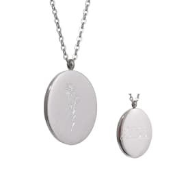 Yhpup 316 Stainless Steel 12 Month Birth Flower Floral Pendant Necklace Mother Sister Giff PVD Collar Golden Necklace Waterproof