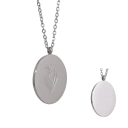 Yhpup 316 Stainless Steel 12 Month Birth Flower Floral Pendant Necklace Mother Sister Giff PVD Collar Golden Necklace Waterproof