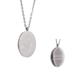Yhpup 316 Stainless Steel 12 Month Birth Flower Floral Pendant Necklace Mother Sister Giff PVD Collar Golden Necklace Waterproof