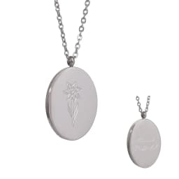 Yhpup 316 Stainless Steel 12 Month Birth Flower Floral Pendant Necklace Mother Sister Giff PVD Collar Golden Necklace Waterproof