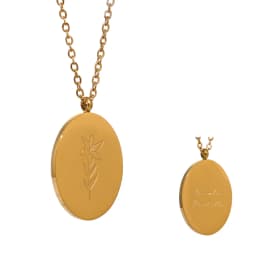 Yhpup 316 Stainless Steel 12 Month Birth Flower Floral Pendant Necklace Mother Sister Giff PVD Collar Golden Necklace Waterproof
