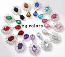 NDelicate Shining Brooch 45*25mm 10Pcs/Set Crystal Accessories Fashion Gorgeous Wedding Invitation Holiday Creative Decoration
