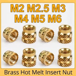M2 M2.5 M3 M4 M5 M6 M8 Brass Hot Melt Insert Knurled Nut Thread Heat Molding Double Twill Injection Embedment Nut For 3D Printer