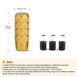 Universal 95mm Non-Slip gear stick Gear Shift Knob M8 M10 M12 Universal Car Manual Transmission Aluminum gear shifter knob