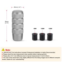 Universal 95mm Non-Slip gear stick Gear Shift Knob M8 M10 M12 Universal Car Manual Transmission Aluminum gear shifter knob