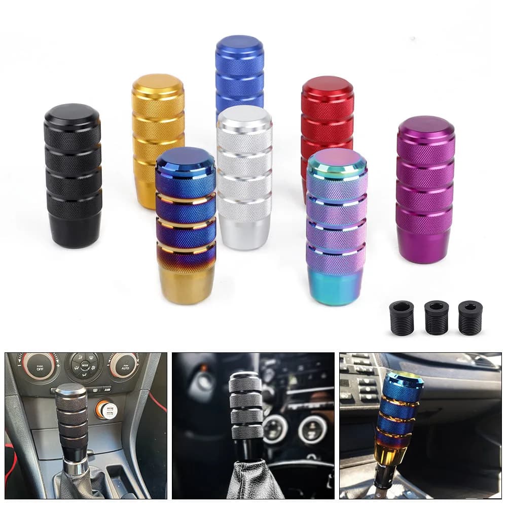 Universal 95mm Non-Slip gear stick Gear Shift Knob M8 M10 M12 Universal Car Manual Transmission Aluminum gear shifter knob