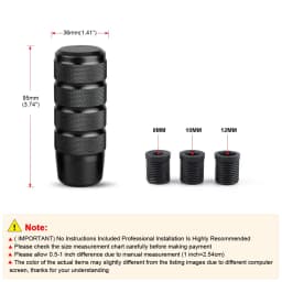 Universal 95mm Non-Slip gear stick Gear Shift Knob M8 M10 M12 Universal Car Manual Transmission Aluminum gear shifter knob