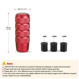 Universal 95mm Non-Slip gear stick Gear Shift Knob M8 M10 M12 Universal Car Manual Transmission Aluminum gear shifter knob