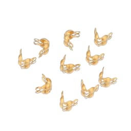 50-100pcs 18k Gold Stainless Steel Ball Chain Calotte Crimps Beads Connector End Clasp DIY Jewelry Necklace Bracelets Supplies