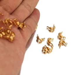 50-100pcs 18k Gold Stainless Steel Ball Chain Calotte Crimps Beads Connector End Clasp DIY Jewelry Necklace Bracelets Supplies