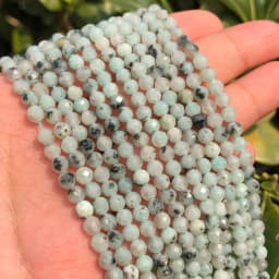 Natural Blue Sapphire Round Faceted Loose Spacer Tiny Beads DIY Bracelet Earring Charms for Jewelry Making 15inch  2/3/4mm