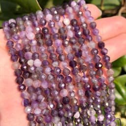 Natural Blue Sapphire Round Faceted Loose Spacer Tiny Beads DIY Bracelet Earring Charms for Jewelry Making 15inch  2/3/4mm