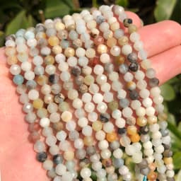 Natural Blue Sapphire Round Faceted Loose Spacer Tiny Beads DIY Bracelet Earring Charms for Jewelry Making 15inch  2/3/4mm