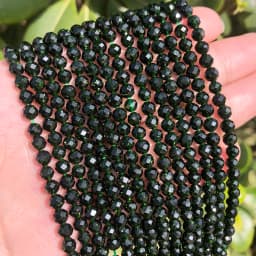 Natural Blue Sapphire Round Faceted Loose Spacer Tiny Beads DIY Bracelet Earring Charms for Jewelry Making 15inch  2/3/4mm