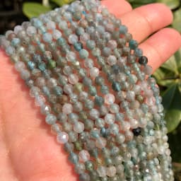 Natural Blue Sapphire Round Faceted Loose Spacer Tiny Beads DIY Bracelet Earring Charms for Jewelry Making 15inch  2/3/4mm