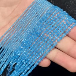 Natural Blue Sapphire Round Faceted Loose Spacer Tiny Beads DIY Bracelet Earring Charms for Jewelry Making 15inch  2/3/4mm