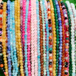 Natural Blue Sapphire Round Faceted Loose Spacer Tiny Beads DIY Bracelet Earring Charms for Jewelry Making 15inch  2/3/4mm