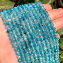Natural Blue Sapphire Round Faceted Loose Spacer Tiny Beads DIY Bracelet Earring Charms for Jewelry Making 15inch  2/3/4mm