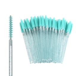 ANNAFRIS 50Pcs Eyelash Brush Soft Head Spiral Crystal Eyebrow Brush Lash Extension Brush Mascara Wand Makeup Tool