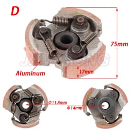 2 Stroke 47cc 49cc Aluminum or Iron Minimoto Centrifugal Clutch Alloy Mini Moto Dirt Bike Atv Quad 2 Shoe Spring 3 Shoe Spring